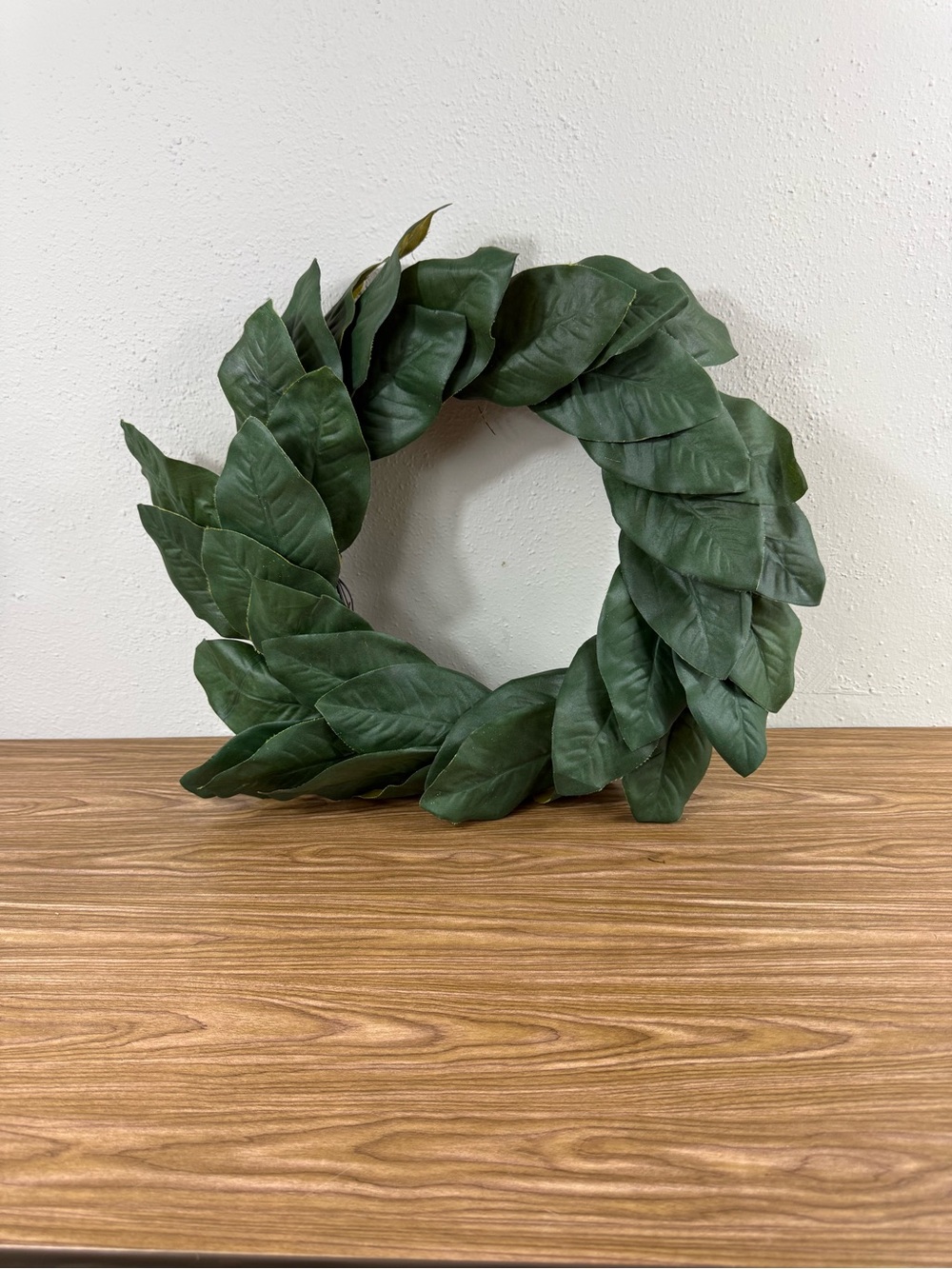 Faux Green Magnolia Leaf Wreath - Home Holiday Decor